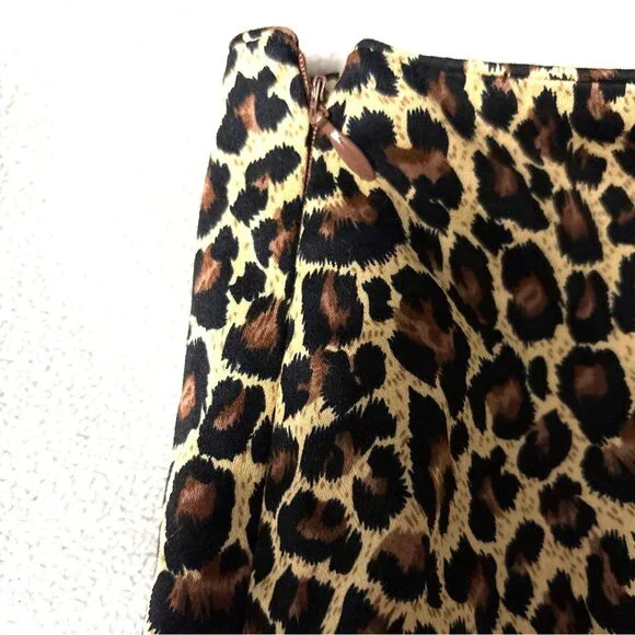 Cato Womens Leopard Print Pencil Skirt Size 6 office chic date-night staple fall - Picture 6 of 7